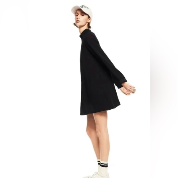 Zara Black A- Line Long Sleeve Dress - Picture 3 of 11